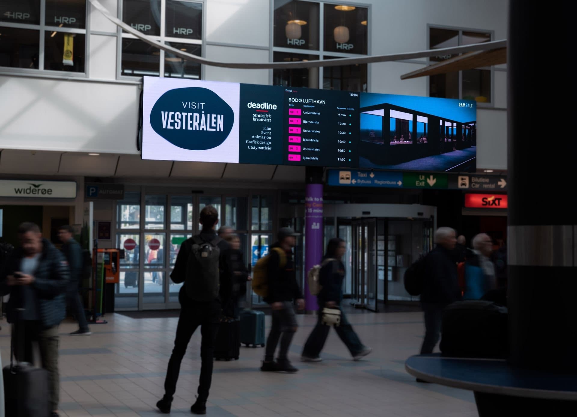 innendørs LED-skjerm (P1.9) hos Bodø Lufthavn
